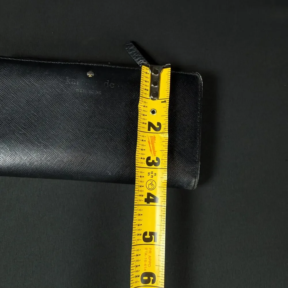 Kate Spade Schuyler Large Slim Bifold Saffiano Wallet Black